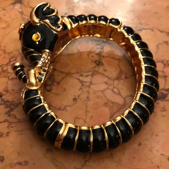 Kenneth Jay Lane Jewelry - Kenneth Jay Lane black & gold elephant bracelet